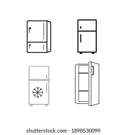 Icono del refrigerador. Icono vector del dispositivo. Vector de icono del refrigerador. Diseño de la línea delgada del refrigerador. Imagen vectorial.