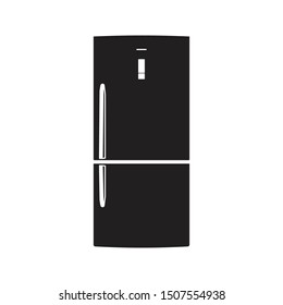refrigerator icon black and isolated vector illustration