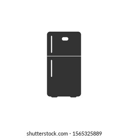 Refrigerator icon. Black and White. Vector Illustration