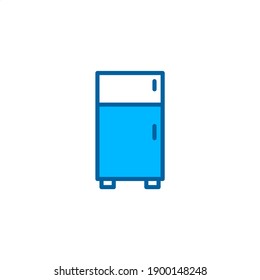 Refrigerator icon in blue color style