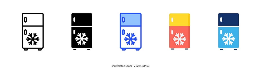 Icono de refrigerador Colección con múltiples estilos