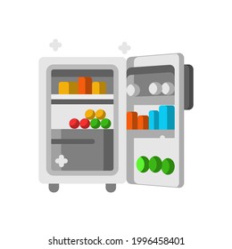 refrigerator icon designed in flat color style