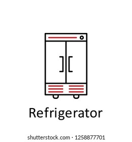 refrigerator icon. Element of restaurant professional equipment. Thin line icon for website design and development, app development. Premium icon