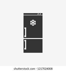 refrigerator icon flat.