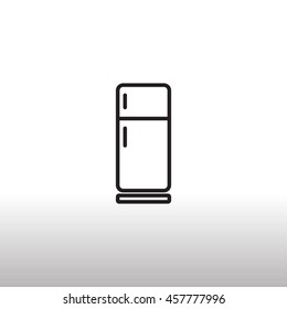 Refrigerator Icon Flat.