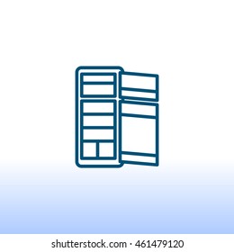 Refrigerator Icon Flat.