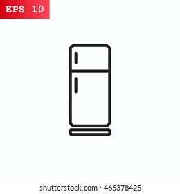 Refrigerator Icon Flat.