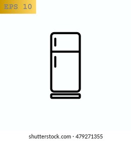 Refrigerator Icon Flat.
