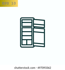 Refrigerator Icon Flat.