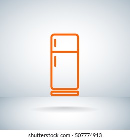 Refrigerator Icon Flat.