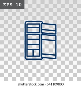 Refrigerator Icon Flat.