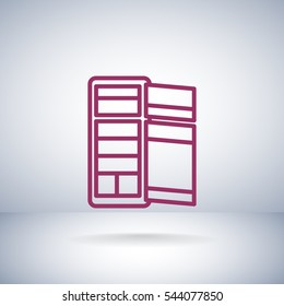 Refrigerator Icon Flat.