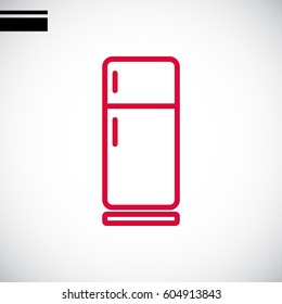 Refrigerator Icon Flat.