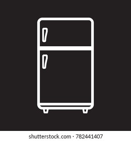 refrigerator icon flat black