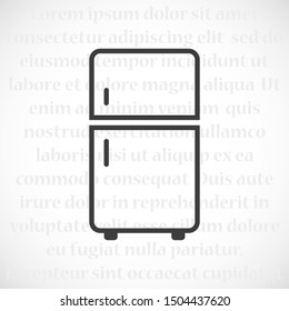 Refrigerator Icon Flat Vector Illustration. 