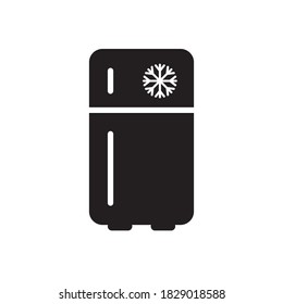 Diseño de iluminación de vectores planos de iconos de refrigerador