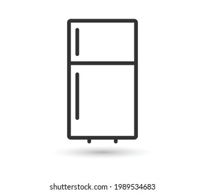 Refrigerator Icon Flat Vector Illustration
