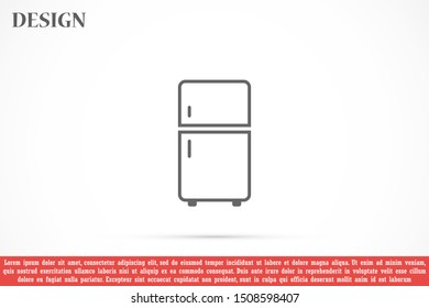 Refrigerator Icon Flat Vector Illustration.Refrigerator Outline Icon Vector Illustration Eps.Retro fridge icon. Outline illustration of retro fridge vector icon for web 