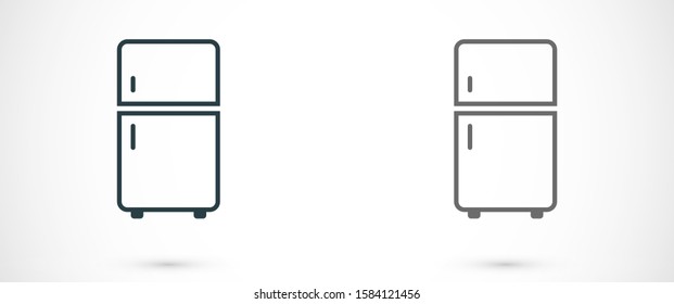 Refrigerator Icon Flat Vector Illustration.Refrigerator Outline Icon Vector Illustration Eps.Retro fridge icon. Outline illustration of retro fridge vector icon for web 