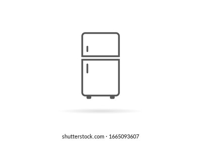 Refrigerator Icon Flat Vector Illustration.Refrigerator Outline Icon Vector Illustration Eps.Retro fridge icon. Outline illustration of retro fridge vector icon for web
