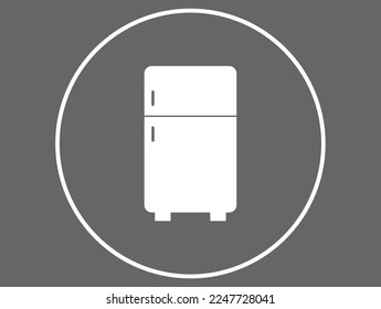 Kühlschrank-Symbol. Gefriervektor einzeln auf dunklem Hintergrund
