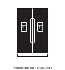 Refrigerator Icon Illustration. editable simple vector icon on white background