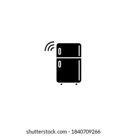 Refrigerator icon. Internet of things icon. Simple, flat, black, glyph.
