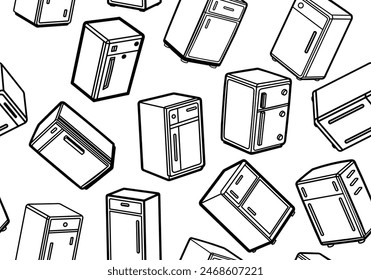 refrigerator icon isolated seamless pattern on white background. Fridge freezer refrigerator.
seamless pattern and vector illustration design