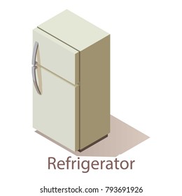 Refrigerator icon. Isometric illustration of refrigerator vector icon for web.