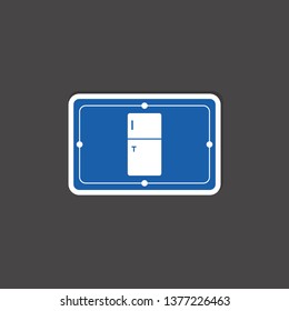 refrigerator icon. kitchen sign
