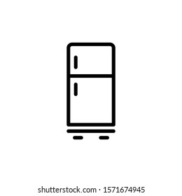 Refrigerator icon in line art style on white background, Vector illustration, Eps 10