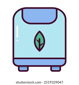 Refrigerator Icon in linear color style. Small Refrigerator in linear color style