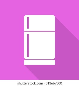 Refrigerator icon with long shadow.