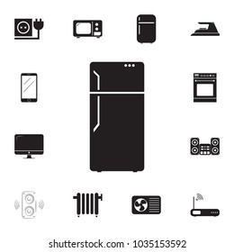 Refrigerator icon on white background on white background