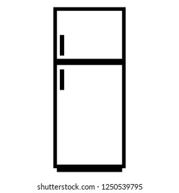 Refrigerator icon on white background. Kitchen equipment. Vector illustration.