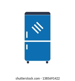 Refrigerator Icon On White Background 