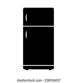 Refrigerator icon on white background. Kitchen equipment.