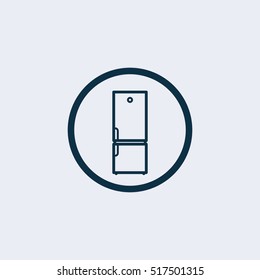 refrigerator icon on white background