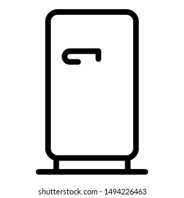 Refrigerator icon. Outline refrigerator vector icon for web design isolated on white background