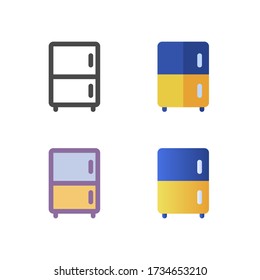 paquete de iconos del refrigerador aislado sobre fondo blanco. para el diseño de su sitio web, logotipo, aplicación, interfaz de usuario. Ilustración gráfica vectorial y trazo editable. EPS 10.