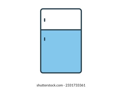 Refrigerator icon. icon related to electronic, Household appliances. Flat line icon style design. Simple vector design editable