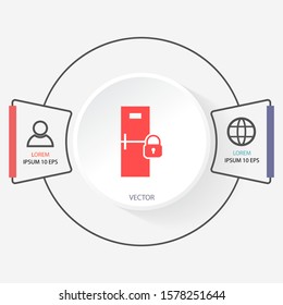 Refrigerator icon security . Lorem Ipsum Illustration design