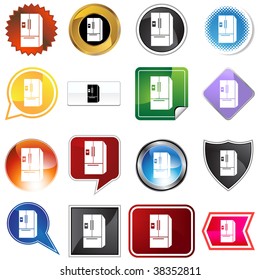 Refrigerator icon set isolated on a white background.