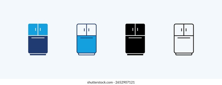 Refrigerator Icon Set Multiple Style Collection