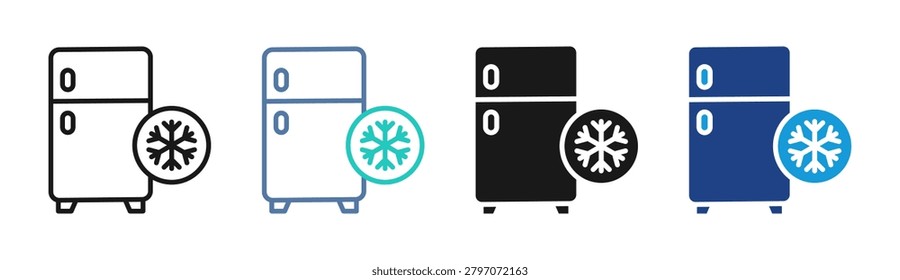 Refrigerator icon set multiple style collection