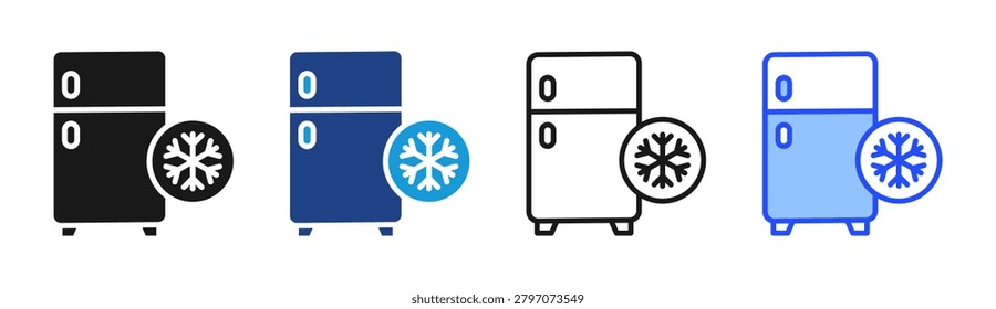 Refrigerator icon set multiple style collection
