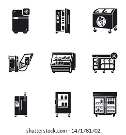 Refrigerator icon set. Simple set of 9 refrigerator vector icons for web design isolated on white background