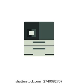 Refrigerator Icon, Simple Flat Design.