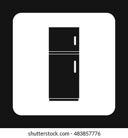 Refrigerator icon in simple style isolated on white background. Home appliances symbol vector illustration