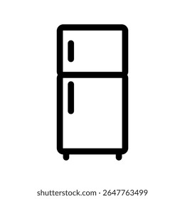 Refrigerator Icon Simple Vector Line Design Style Furniture and Kitchen Equipements 